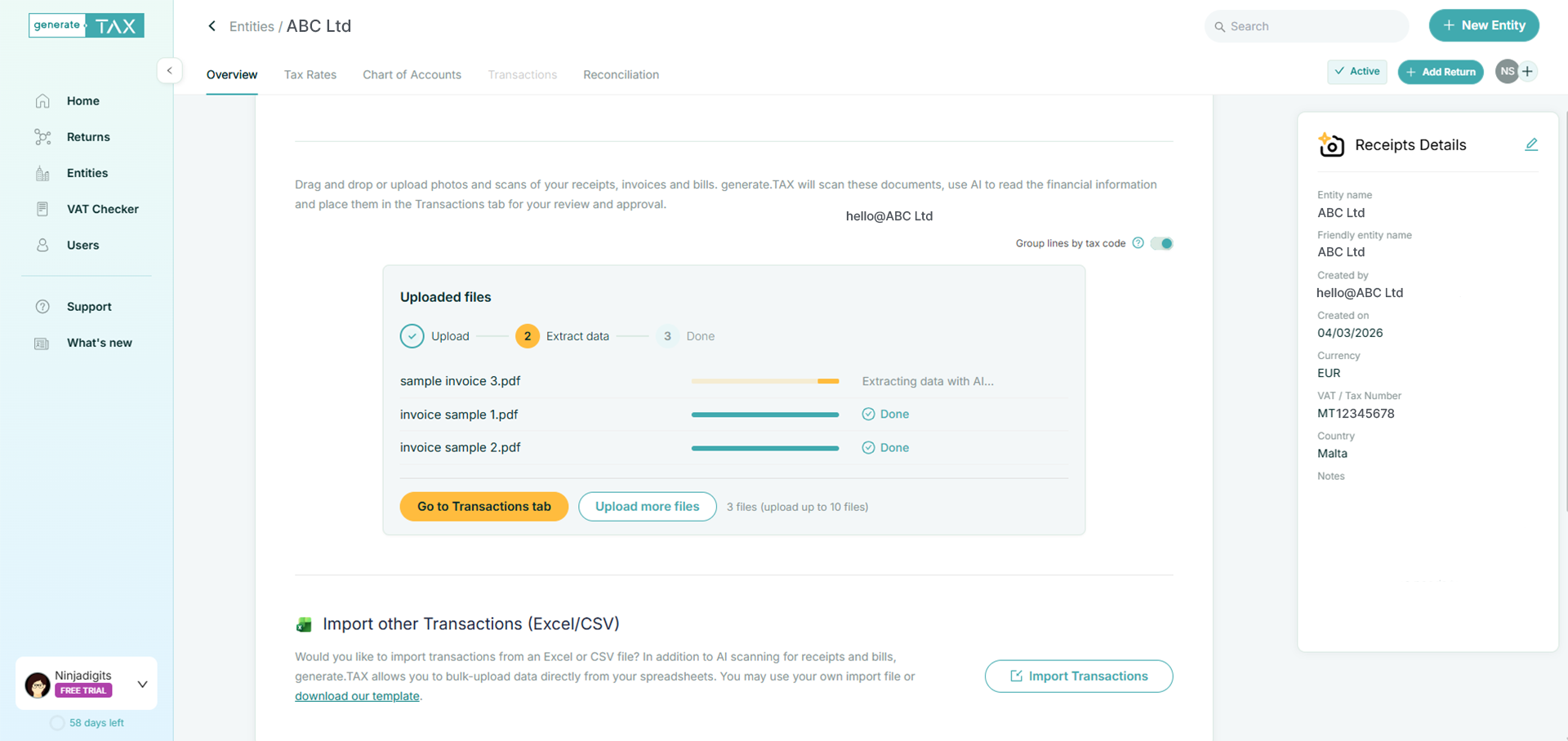 VAT Return Generator Exceptions