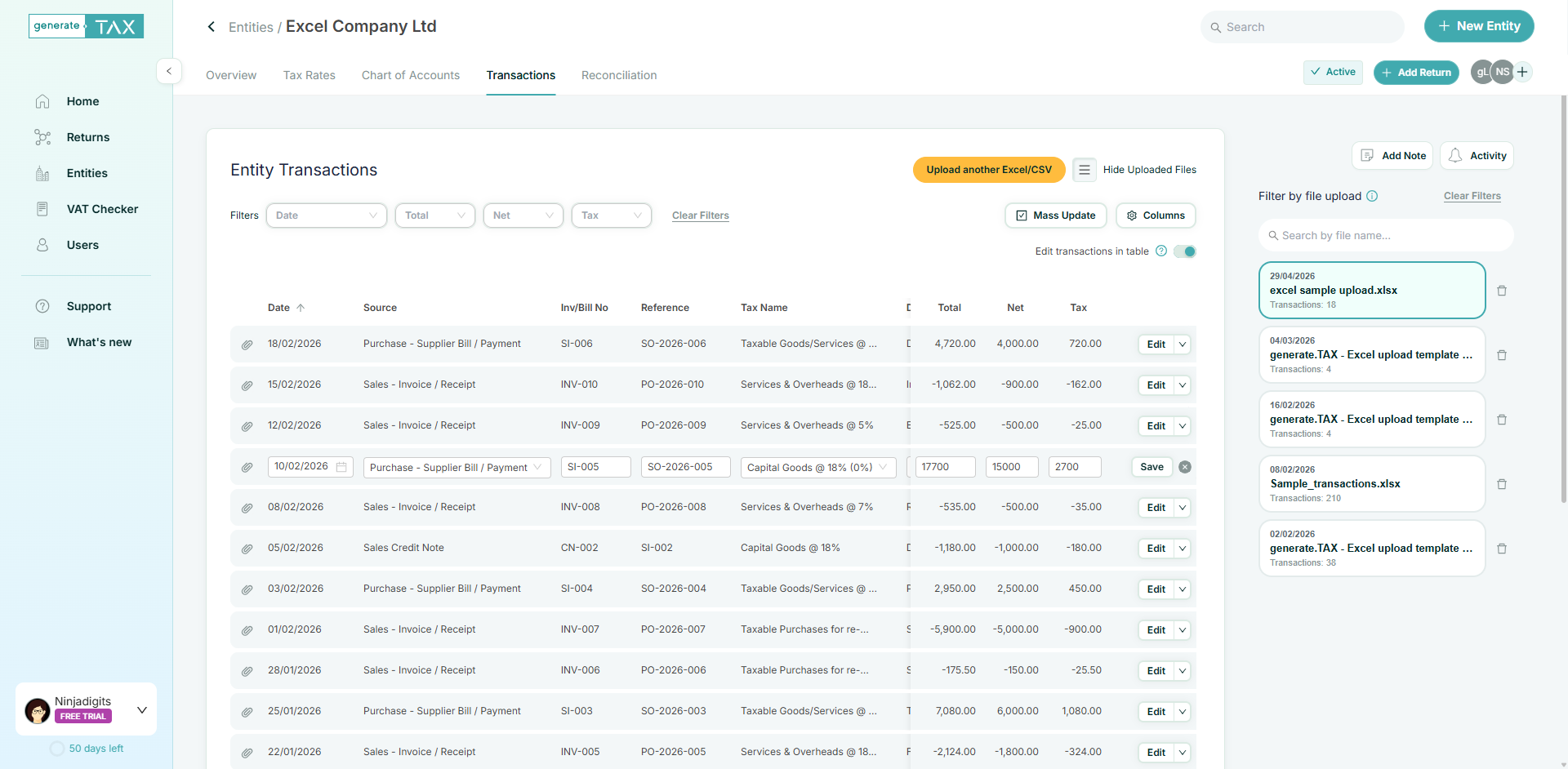 Review & Edit Transactions